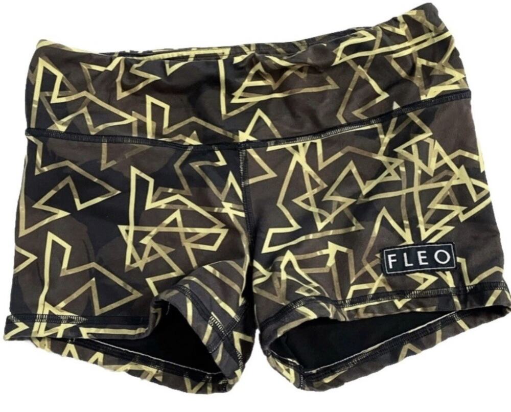 Fleo Gold Triangles Womens Workout Shorts CrossFit size Medium